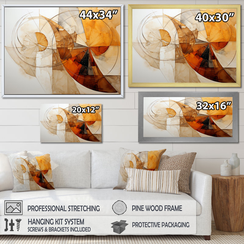 Gajala Earthly Tones II, reproduction d'art sur toile, H 34 po x l 44 po x P 1,5 po, Cadre flottant doré