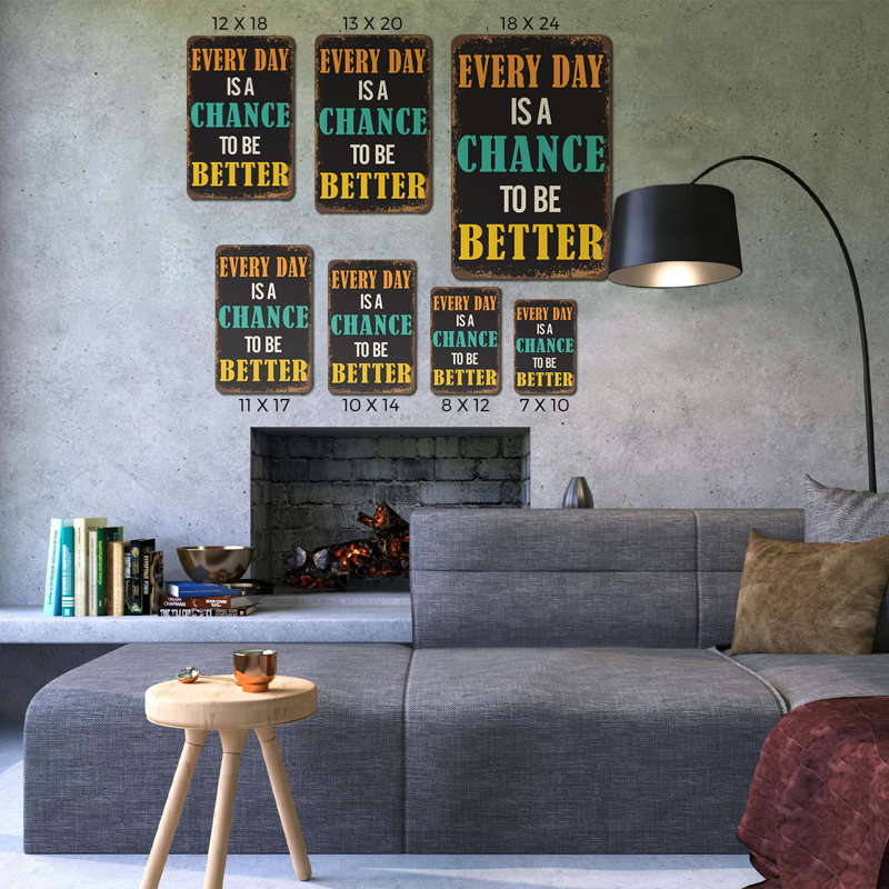 «Everyday Is A Chance To Be Better» (paquet de 2) en plastique 8 po x 12 po