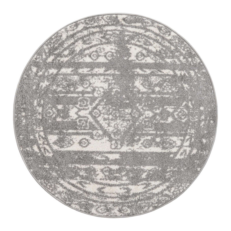 Geometric Indoor Rug, Round 3'
