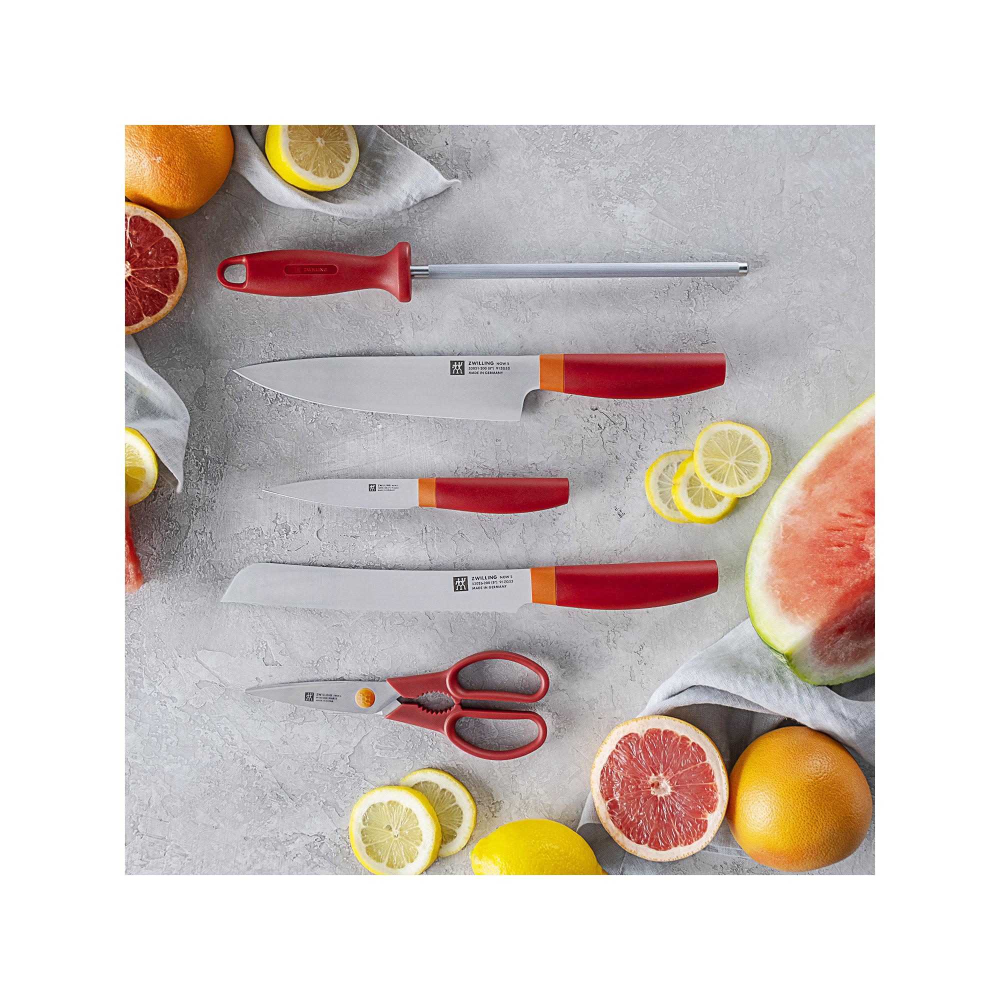 Zwilling Now S 6-piece Knife Block Set, Granada Orange