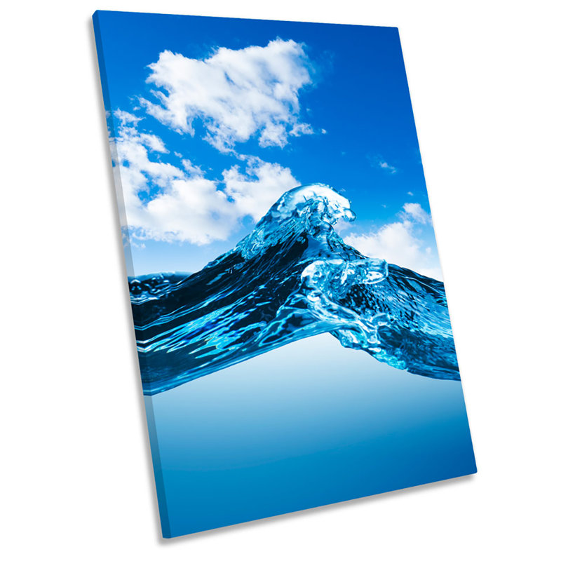 X0400 Water Wave Seascape - Wrapped Canvas Print, 18cm H x 12cm W x 2cm D