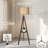 Boho Tripod Floor Lamp with Shelves