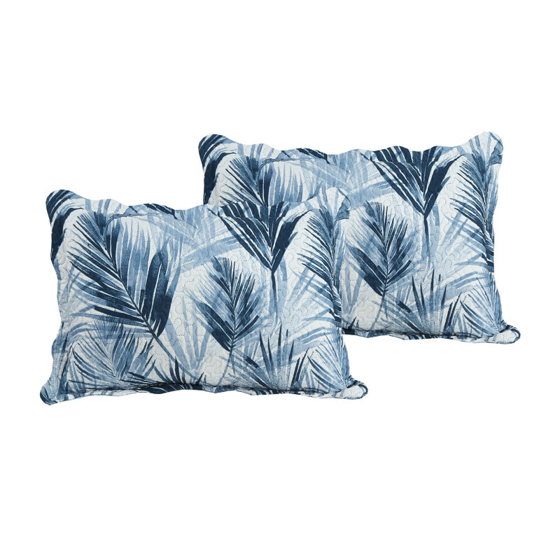 King Size Blue and Taupe Microfiber Reversible Quilt Set