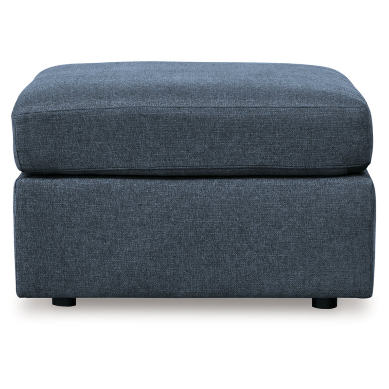 Gwenevere Upholstered Ottoman, Blue Polyester