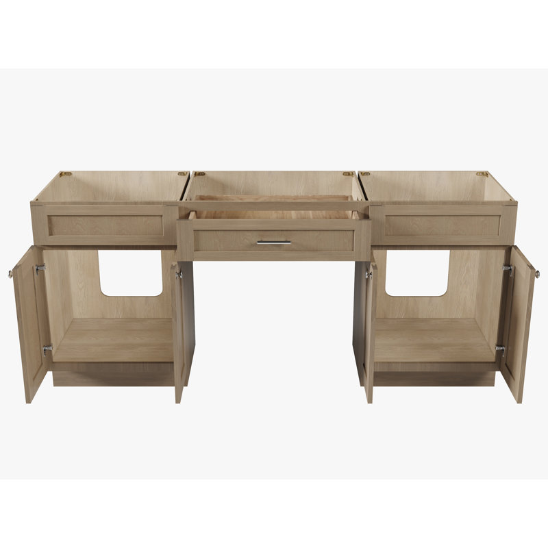 Base de meuble-lavabo double 78 po seulement, Chêne naturel