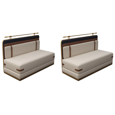 Banc rembourré en similicuir Western