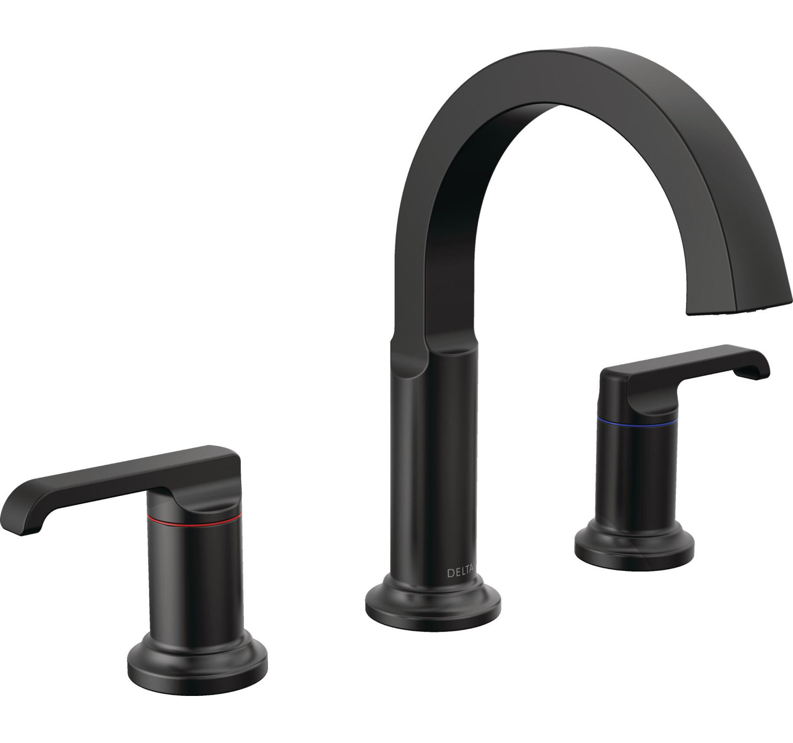 Tetra 3-Hole Widespread Bathroom Faucet, Matte Black