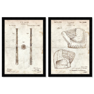 " Baseball Blueprint Set " 2 - Pieces (Set of 3)