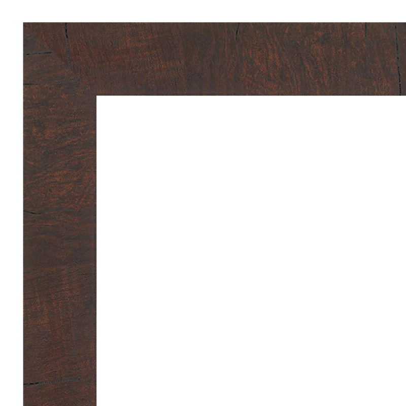 41" x 29" Walnut Brown Beveled Wood Framed Wall Mirror