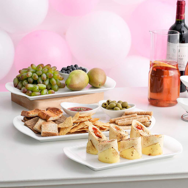 White Serving Platters, 12/14/16", 3-Piece Set
