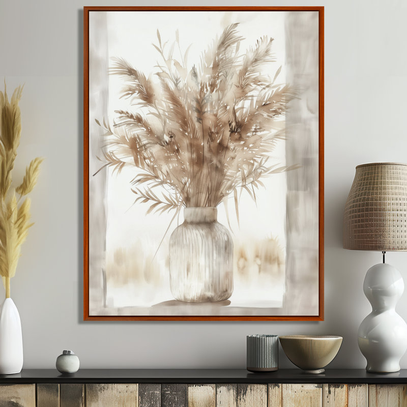 Beige blanc Boho Plant Chic II - Boho Feather, art mural, Métal métal, H 40 po x l 30 po x P 1,5 po
