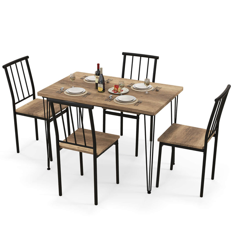 Ensemble de table de salle à manger 17 pièces 17 pièces 17 pièces Natural, Beige/Natural