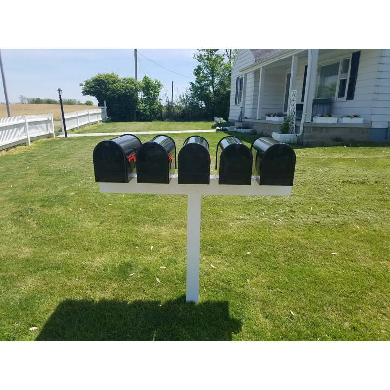 White Vinyl Multi-Mount Mailbox Post Sleeve, 42'' H x 54'' W