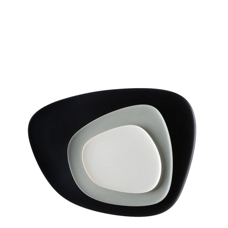 Namasté Decorative Plate Set, Black/Gray/Taupe