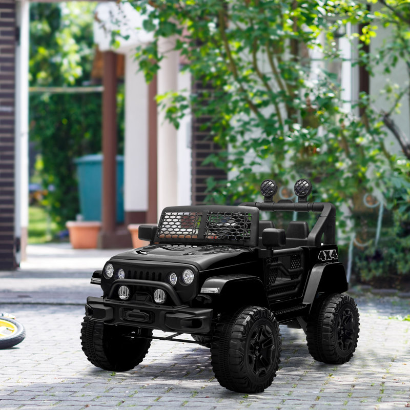 Black 12V Electric Off-Road Truck Ride-On with Remote Control