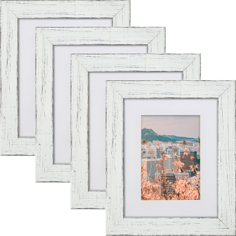 Cadre photo en bois massif Montreuil - ensemble de 4, 8,5 po x 11 po emmêlé à 6 po x 9 po