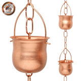 Marrgon Copper Rain Chain With Pot Style Cups For Gutter Downspout Replacement
