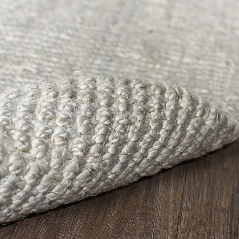 Tapis gris campagnard en jute épaisse touffeté à la main Waville, Tapis de couloir 2 pi 6 po x 12 pi