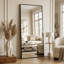 Miroir surdimensionné sur toute la longueur avec support, miroir sur pied corps entier, miroir de plancher avec miroir mural rectangulaire en alliage d'aluminium-1494389484-1494389483