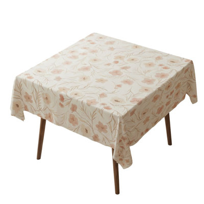 Premium Tablecloth (55 x 55 Inches), 50% Cotton & 50% Polyester, Washable & Ironable | Machine Wash Safe at 86°F, Tumble Dryer Safe | Elegant Design for Dining Room & Special Occasions, Easy Care & Durable