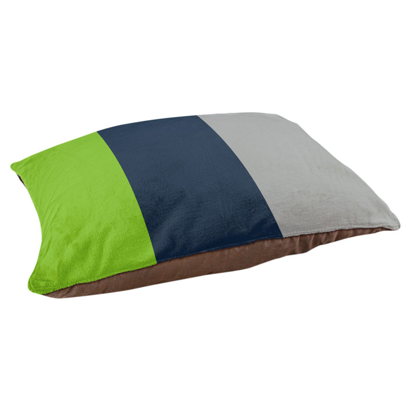 Oreiller rectangulaire designer, Grand (L 40 po x l 50 po), Vert aurore / bleu minuit / gris clair de lune