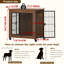 Caisse pour chien robuste et robuste, structure en acier, style bois moderne