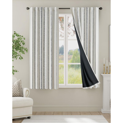 Blackout Boho Printed Geometric Farmhouse Curtains