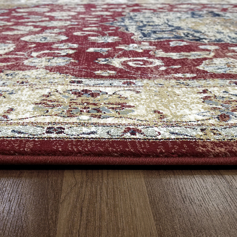 Tapis oriental rouge Attell, Tapis de couloir 2 pi 2 po x 11 pi