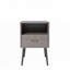 Ensemble de 2 tables de chevet modernes avec tiroir de rangement et tablette ouverte en bois, chêne gris-846535420