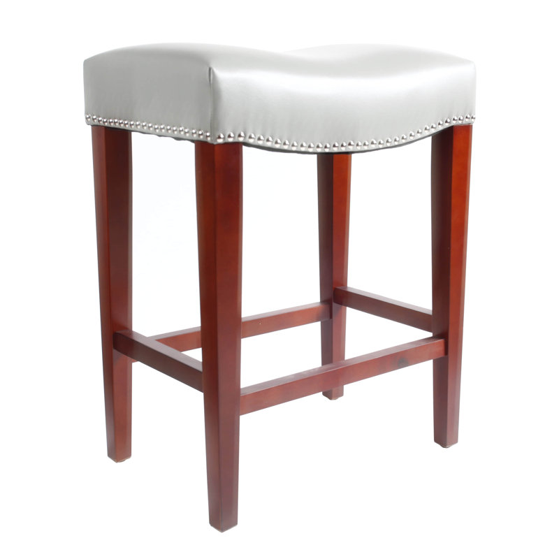 Chaise d'appoint rembourrée en cuir, Gris