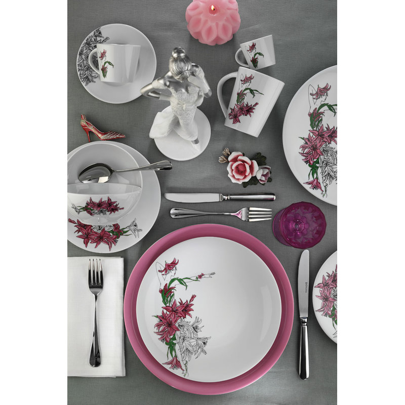 Porcelain China Dinnerware Set 24 Piece - Service for 6
