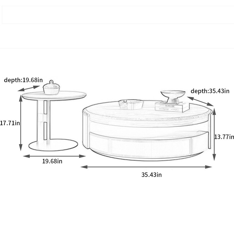 Retro style light luxury high-grade coffee table