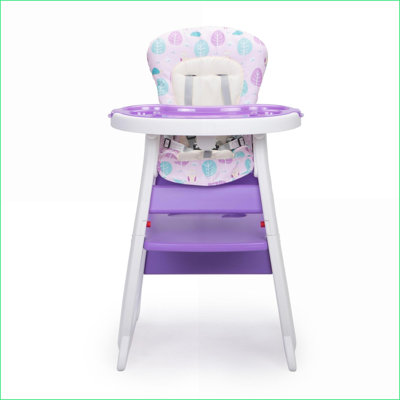 Baby High Chair | silla alta para bebé | 3-in-1 Convertible Set, 6M-6Y, Feeding Play Drawing, Purple  Snow White|Purple
