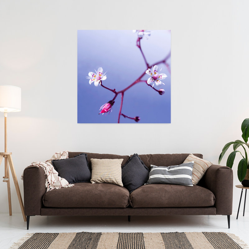 Fleur de cerisier 3, art floral contemporain, H 36 po x l 36 po