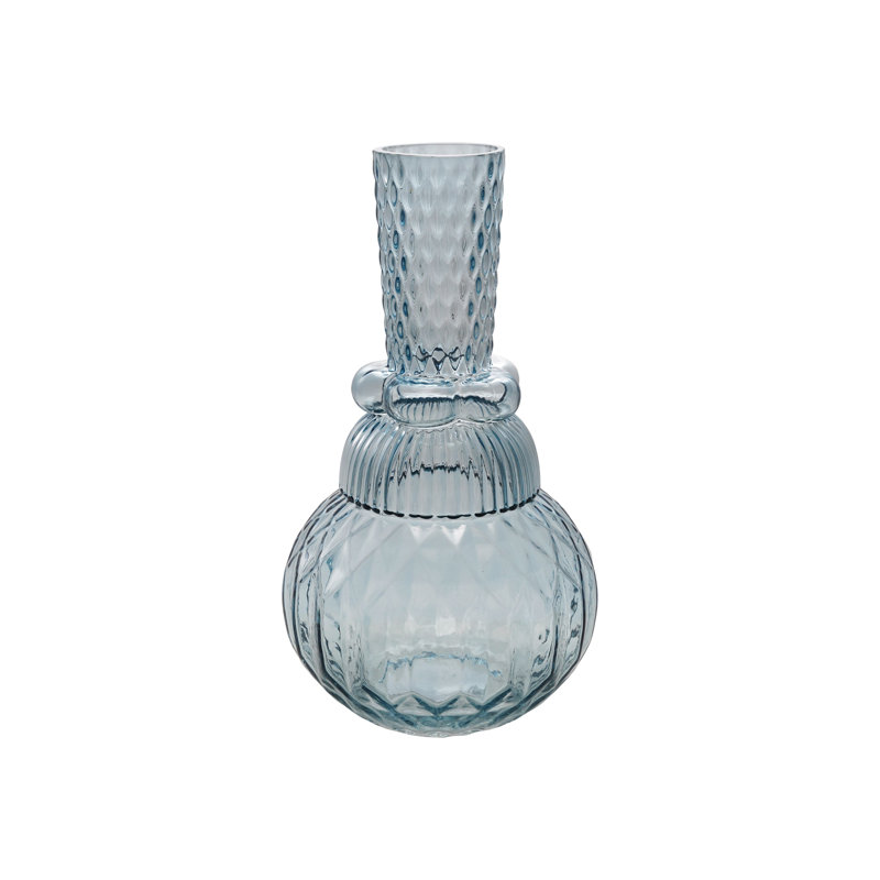 Vase rond en verre pressé fuselé