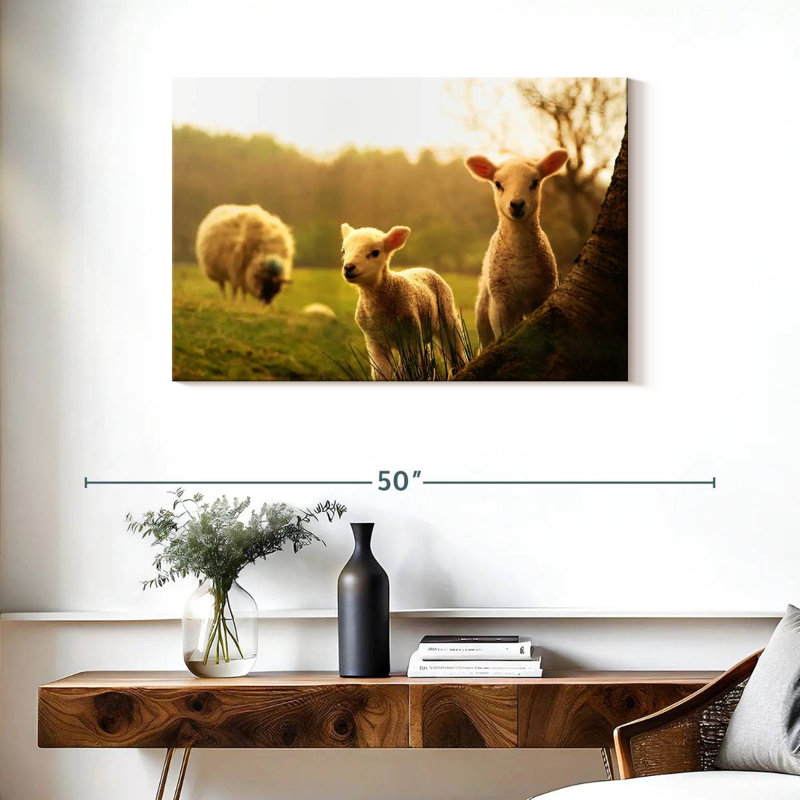 Brampt Baby Lambs, 24" H x 36" W