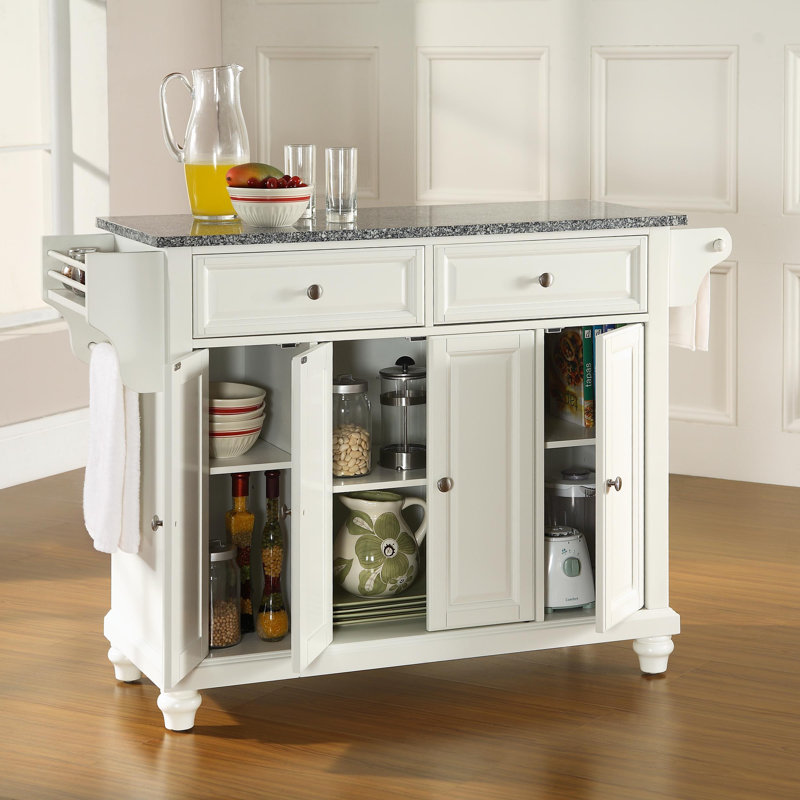 Van Kitchen Island, Gray, White