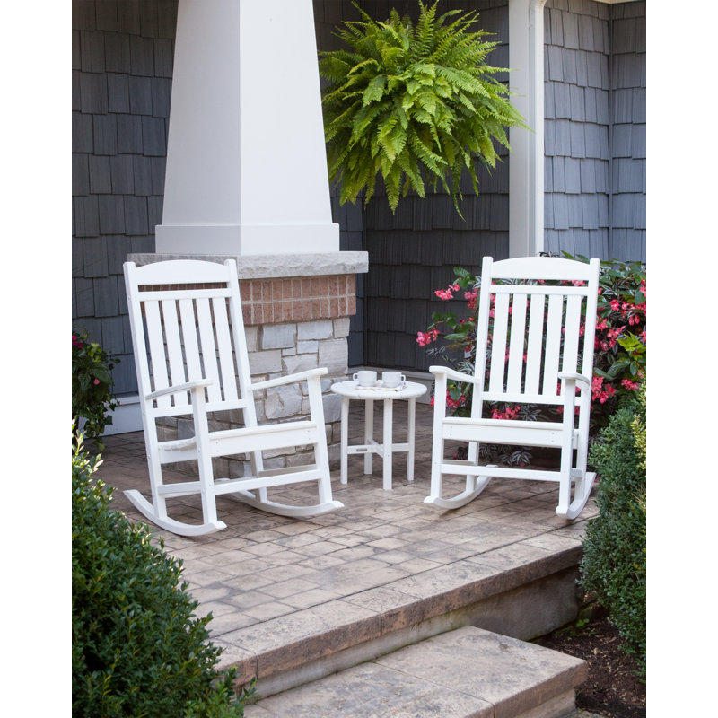 Ensemble de sièges à bascule 3 pièces POLYWOOD Classics, Blanc