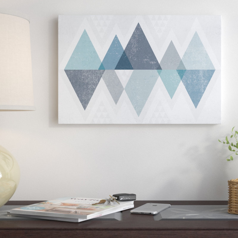 «Mod Triangles II.A» par Michael Nullan - reproduction, H 8 po x l 12 po x P 0,75 po