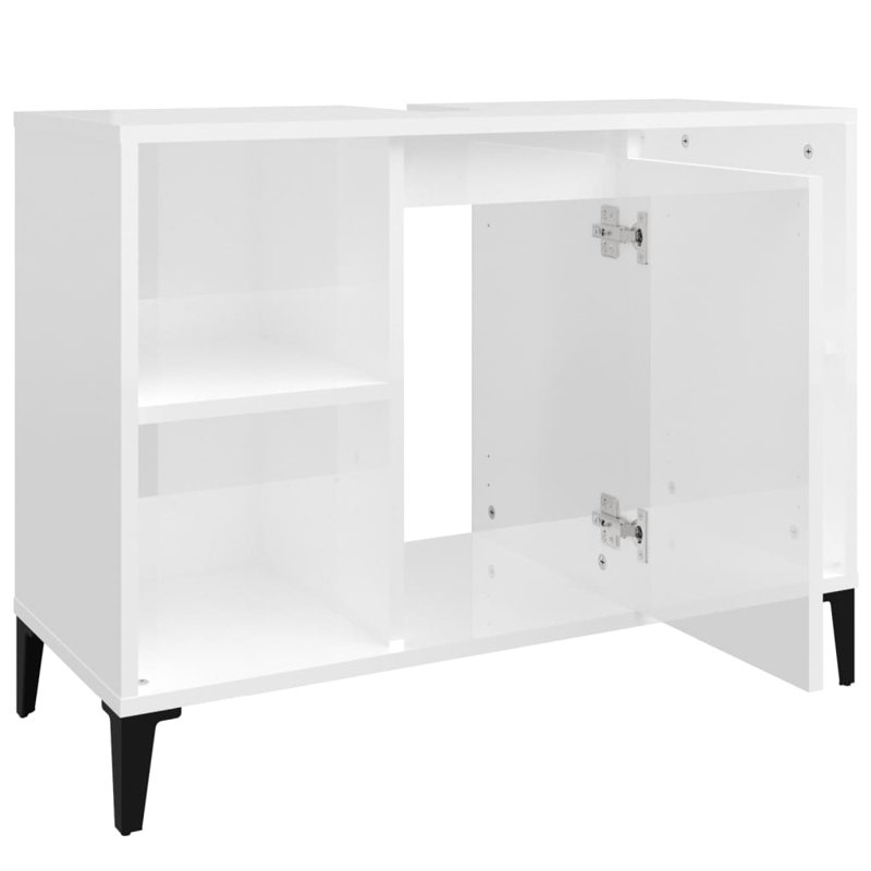 Skagway Freestanding Bathroom Cabinet, High Gloss White