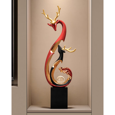 Light Luxury High-end Wealth-attracting Deer Resin Decor Ornament