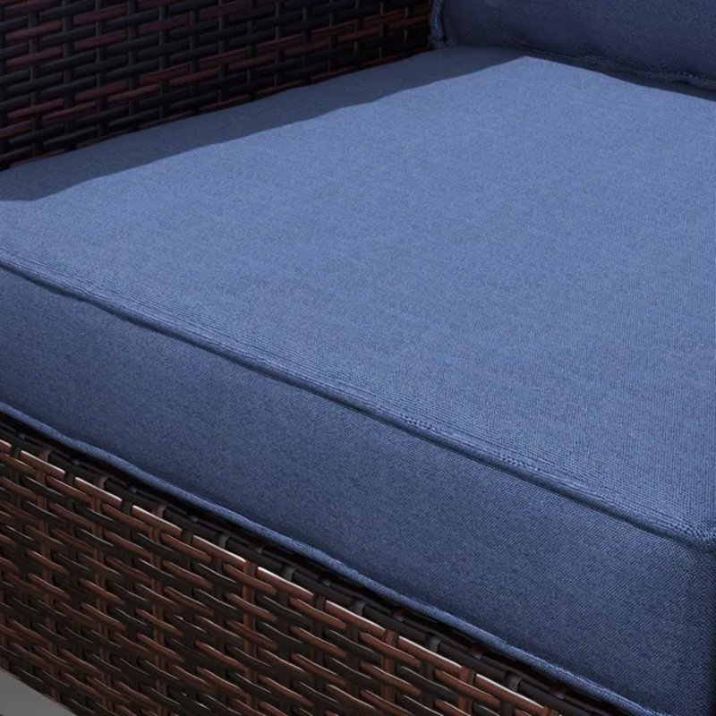 4 Piece Blue Outdoor Patio Chair Cushion Set, Uv Fade Resistant Seat And Backrest Replacement Pads, Blue