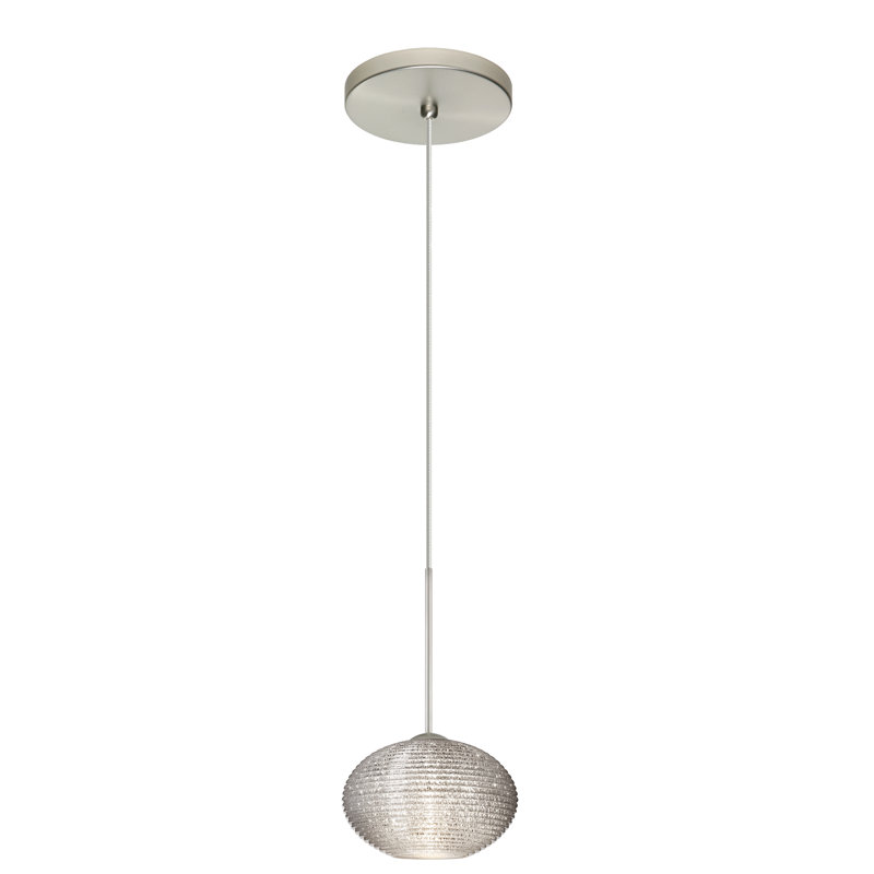 Lasso 1 - Light Single Pendant, Halogen, Satin Nickel, Glitter