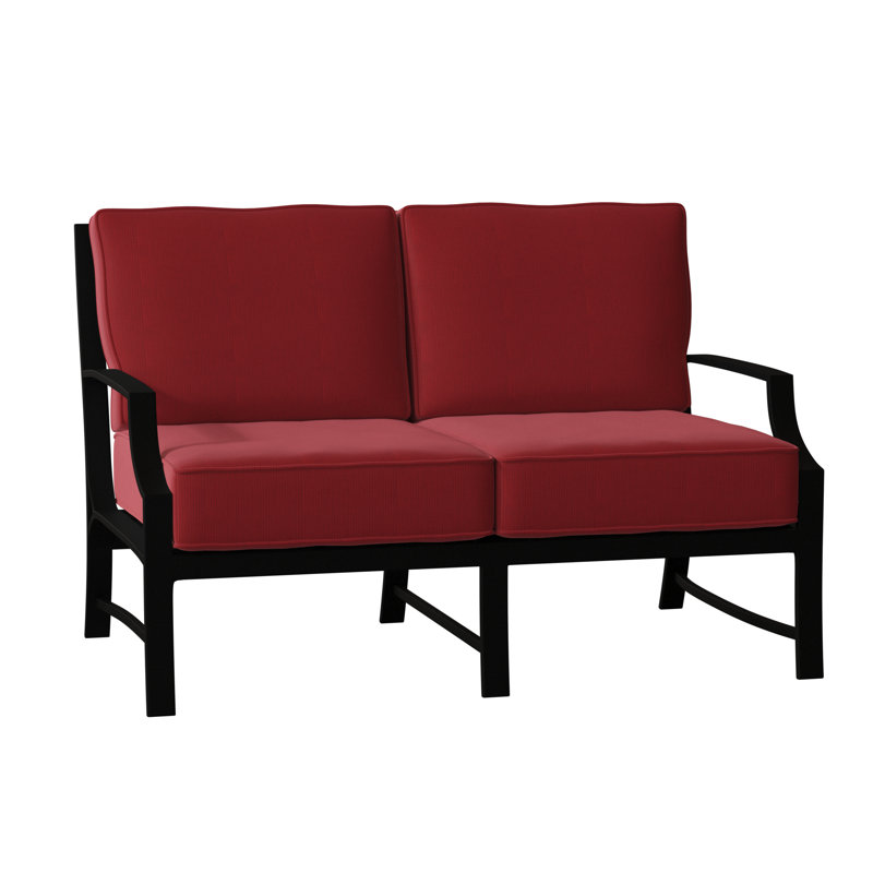 Causeuse avec coussins 51,75 po de large Seal Cove, Denver Scarlett Sunbrella®, Finition étain