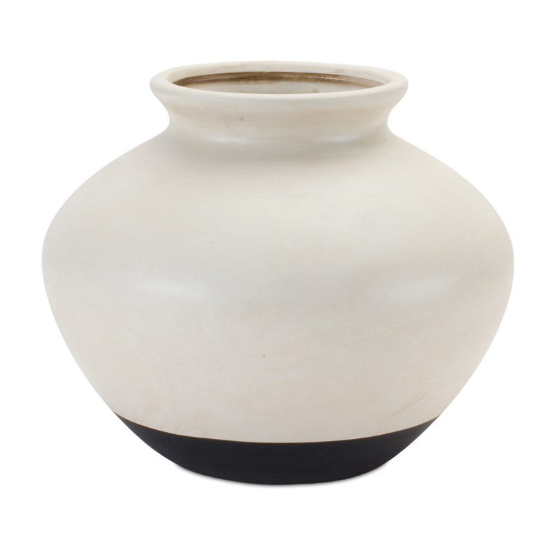 Vase de table Ashli, Crème / noir