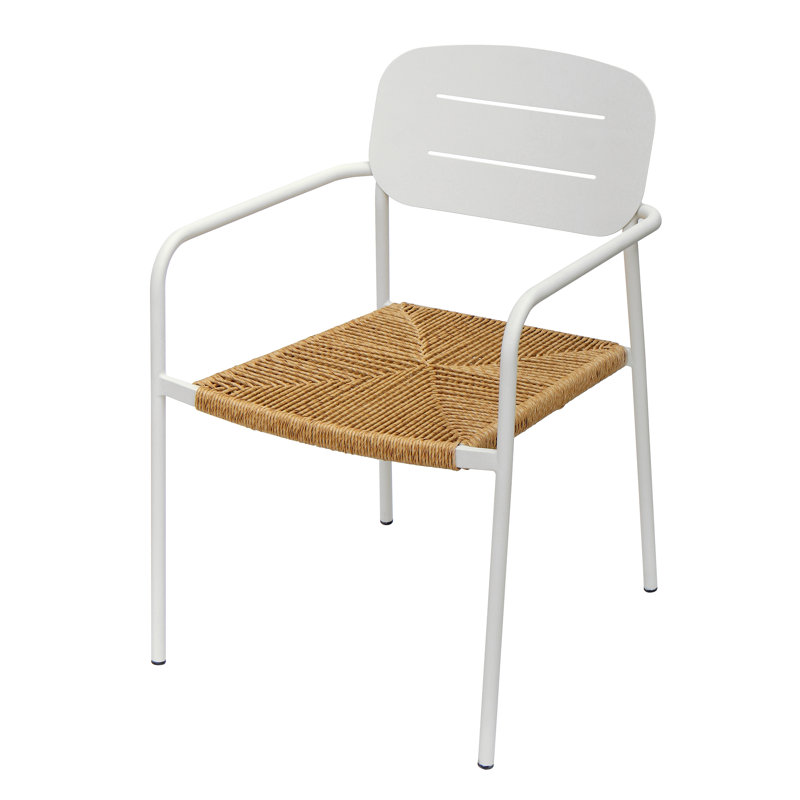 Moshi Patio Dining Armchair, White/Brown