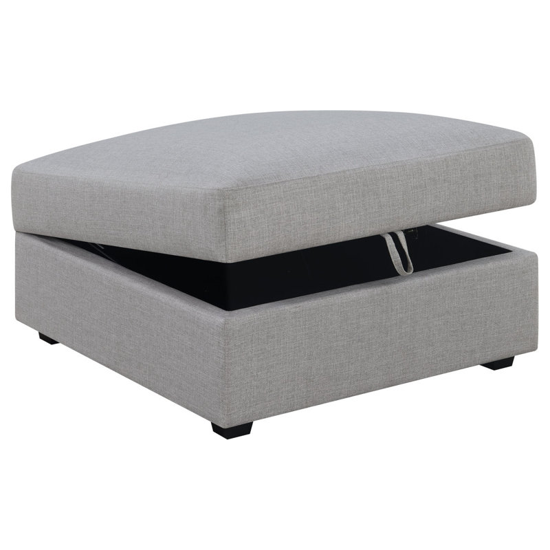 Austin Grey Square Upholstered Storage Ottoman