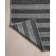 Charlie Striped Hand Loomed Polyester Indoor / Outdoor Area Rug in Black/Gray
