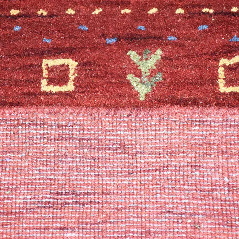 Tapis de couloir en laine nouée à la main Maggiemae, Tapis de couloir 2 pi 6 po x 6 pi, Rouge