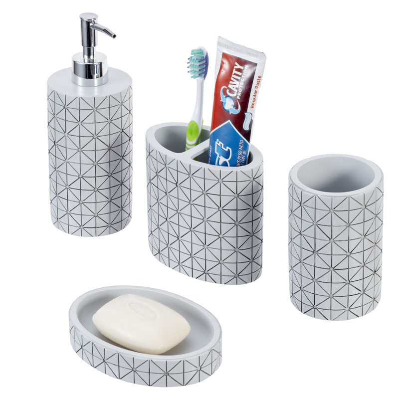 4 Piece Bathroom Accessory Set
